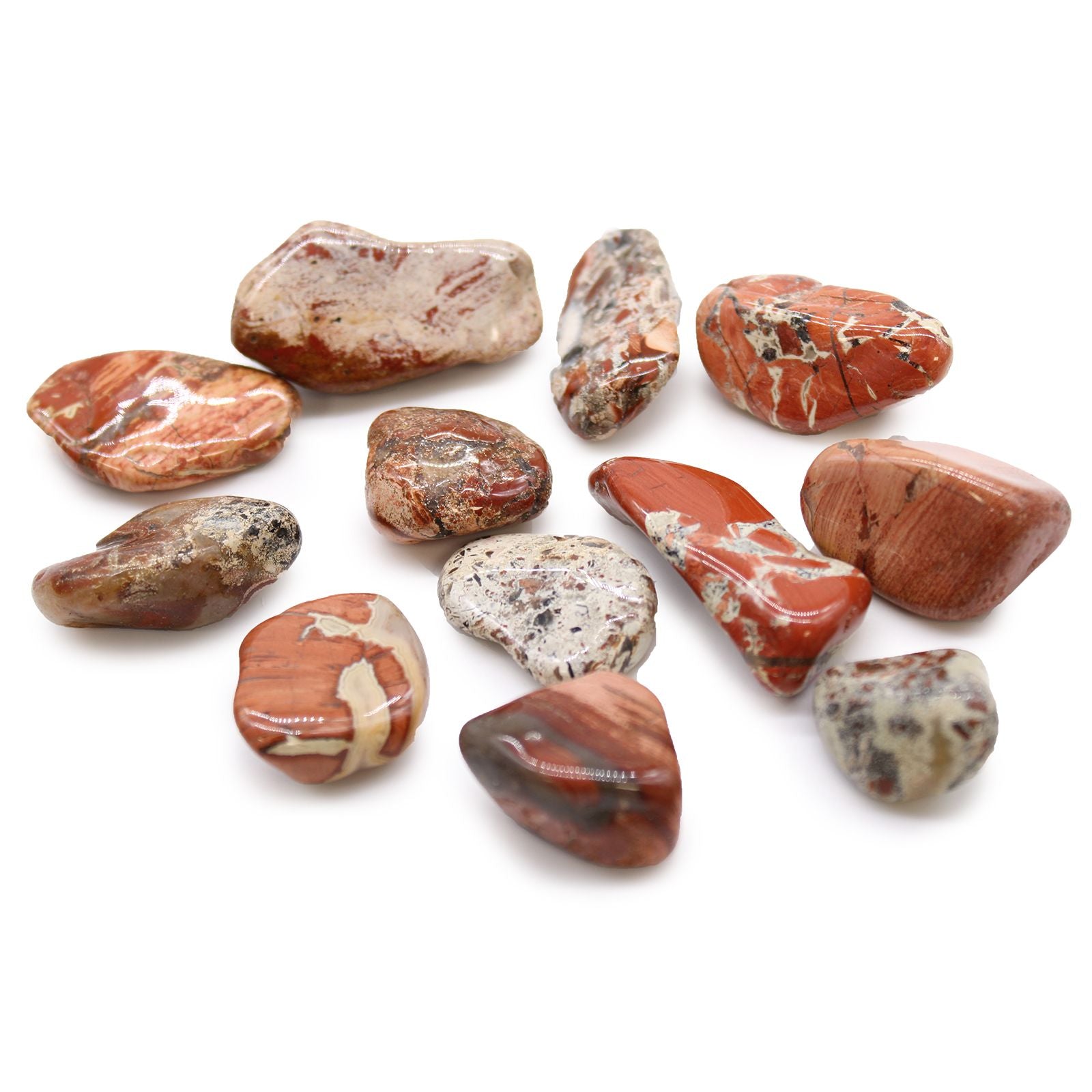 Curated Brecciated Jasper Tumble Stone Set · 12 Pieces